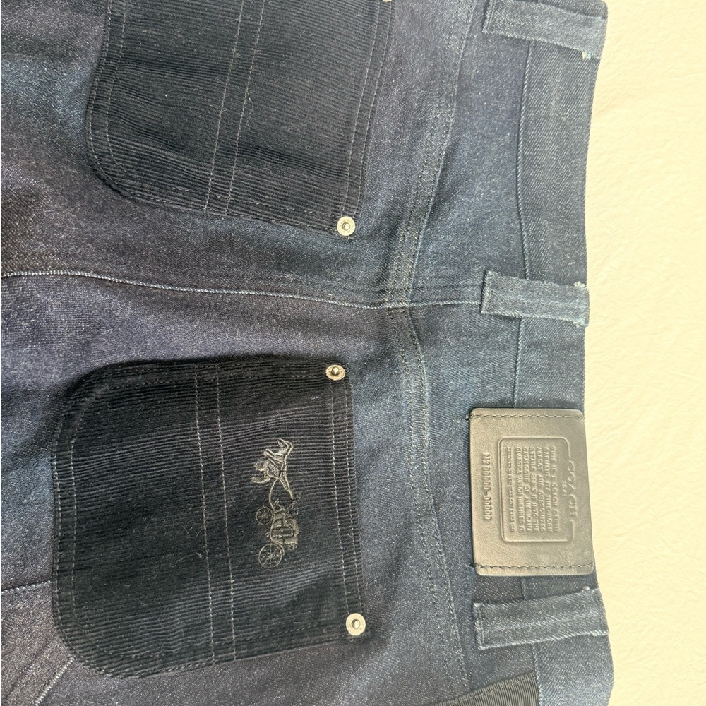 Coach Navy Women's Cargo Jeans with corduroy accessories & detailing - Picture 7 of 10